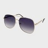 Oversized Metal Aviator Sunglasses - Wild Fable™ Gold: Adjustable Nose Pads, Maximum UV Protection - 2 of 2