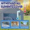 Gulches 10'x20' Heavy Duty Portable Carport Garage with 2 Roll-up Doors & 4 Ventilated Windows for Cars, Trucks, and Garden Tools, Grey - 4 of 4
