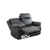 MAYEERTY Reclining Loveseat, 2-Seat Breathable Semi-PU Leather Recliner with Adjustable Backrests for Living Room, Black - 3 of 4