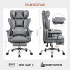 KERDOM Office Desk Chair, Big and Tall Executive Chair with Footrest, Ergonomic Reclining High Back Support, Gray - 2 of 4