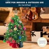 Joyfy Christmas Tree Decorations, 24"/2FT Tabletop Artificial Xmas Tree with Warm Lights(Holly Berries, Pine Cones) Christmas Decorations Indoor - 4 of 4