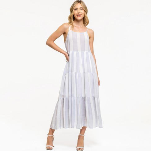 August Sky Women's Wide Striped Midi Dress : Target