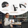 Lyngins Ergonomic Office Chair, PU Leather Home Office Desk Chair with Padded Backrest/Armrests, Guest Chair with Sturdy Sled Base, Waiting Room Chair - 3 of 4