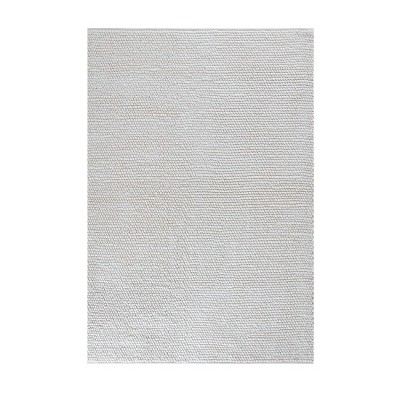 Anji Mountain 5'x7' Cloudveil Area Rug Ivory: GoodWeave Certified, Fair Trade, Handmade Wool & Polyester, Flat Pile