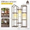 4-Tier Wooden Plant Stand with Grow Light - Ladder Shelf for Indoor Plants, Balcony or Living Room - Space Saving Carbonized Wood Design - 3 of 4