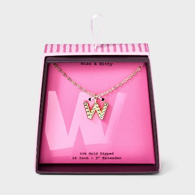 14K Gold Dipped Twisted Bubble Initial Necklace - A New Day™ Gold