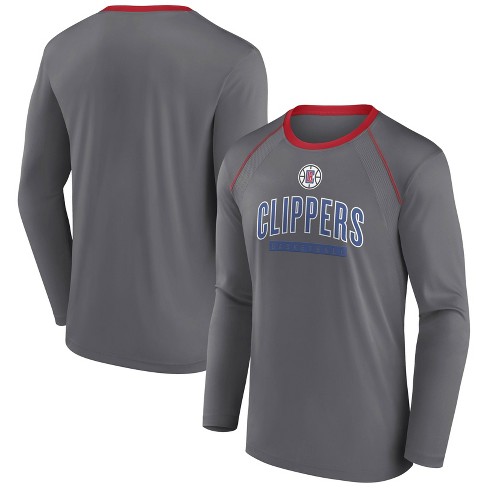 Nba Los Angeles Clippers Men's Long Sleeve Gray Pick And Roll Poly