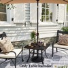 Crestlive Products Cast Aluminum Patio Side Table Outdoor Square Anti-Rust with Umbrella Hole Coffee Bistro Table  24’’ Black with Bronze Spot - 4 of 4
