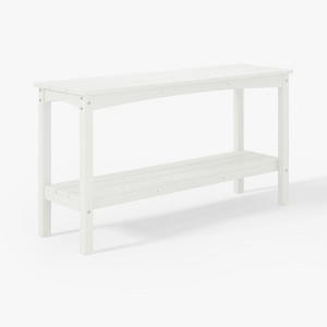 WestinTrends Malibu 55" All Weather HDPE Outdoor Patio Two Shelf Table - 1 of 4