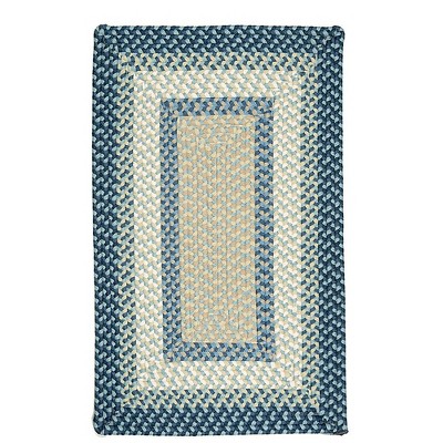 Colonial Mills Montego Braided Rug, Blue Burst 2'x3', Rectangle Shape