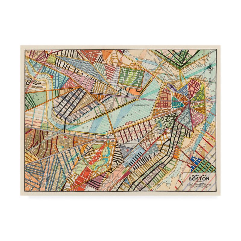 Trademark Fine Art -Nikki Galapon 'Modern Map Of Boston' Canvas Art, 2 of 5
