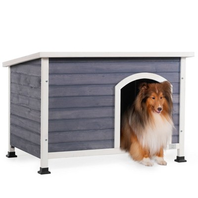 UbMelt Outdoor Dog House Wooden Dog kennel Puppy Shelter Waterproof for Small Medium Large Dogs,Gray