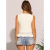 INSPIRE CHIC Women's Crew Neck Sleeveless Ribbed Knit Ruffle Hem Sweater Vest - 4 of 4