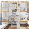 BABYYER Multi-Level Cat Tower, 84.6" Large Cat Tree with Ramp, Condos and Scratching Posts, Durable Pet House Furniture for Indoor Cats - 2 of 4