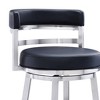 26" Madrid Faux Leather Stainless Steel Counter Height Barstool - Armen Living - image 4 of 4