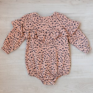 Grayson Threads - Infant Brown Wild About You Long Sleeve Ruffle Sweatshirt Onesie - 1 of 4