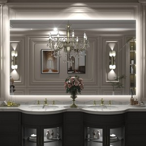 Apmir Super Bright 192 LEDs/m Back LED Lighted Anti-Fog Tempered Glass Bathroom/Vanity Mirror with ETL & 3-Year Warranty - 1 of 4