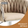 360° Fabric cover Swivel Bar Stools Set of 2, Adjustable Counter Height Bar Chairs with Woven Back & Footrest - Leovsnove - 4 of 4