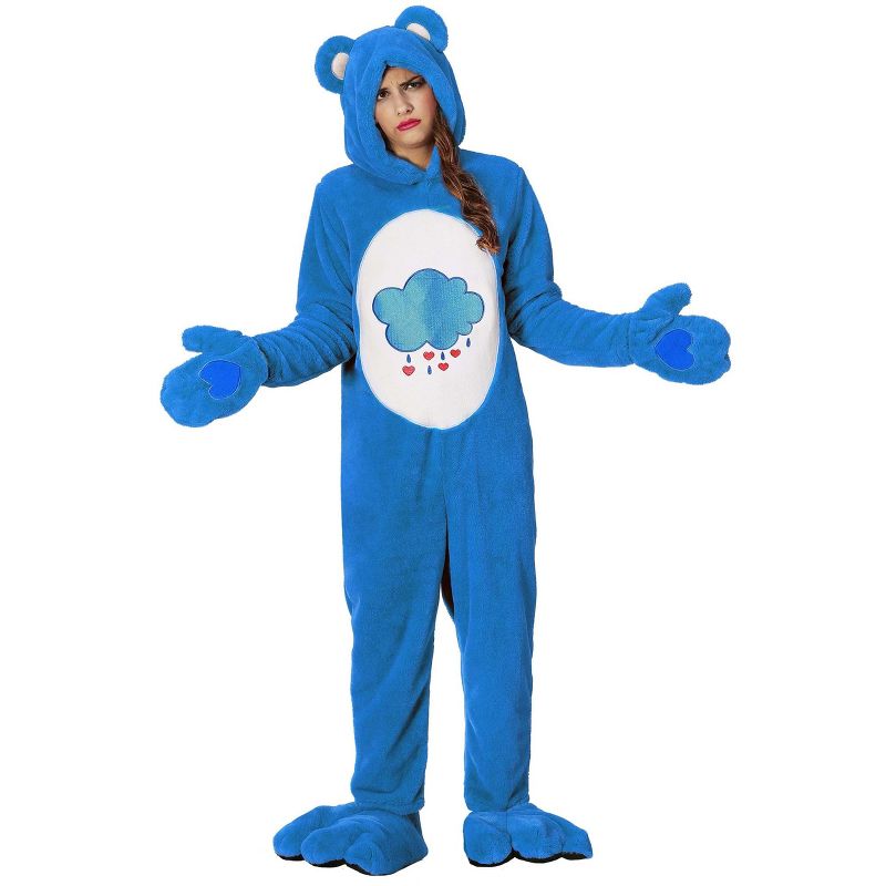 HalloweenCostumes.com Care Bears Deluxe Grumpy Bear Costume for Adults., 2 of 5