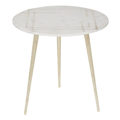 Modern Aluminum Accent Table White - Olivia & May