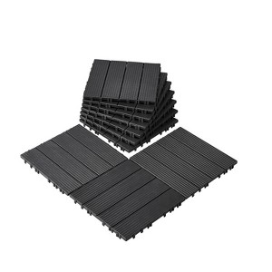 VEVOR Interlocking Deck Tiles, 10 Pack,12"x12" 10 sq. ft Plastic Waterproof Outdoor Flooring All Weather Use, Patio Floor Decking Covering Tiles - 1 of 4