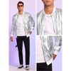 Lars Amadeus Men's Lightweight Metallic Zip Up Shiny Varsity Jacket - 4 of 4