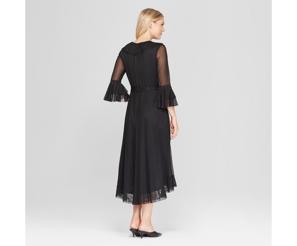 Women's Ruffle Mesh Dress - Melonie T - Black 6