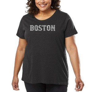 LA Pop Art Women's Word Art T-shirt - BOSTON NEIGHBORHOODS - 1 of 4