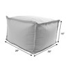 20" x 20" x 15" Outdoor Bean Filled Pouf/Ottoman In Sunbrella Cast Mist - Jordan Manufacturing: Weather-Resistant Footstool - 4 of 4