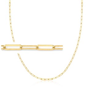 Ross-Simons 3-In-1 Italian 18kt Gold Over Sterling Paper Clip Link Necklace, Mask Holder and Eyeglass Chain Size 30 - 1 of 4