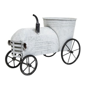Tractor White Metal Planter - Foreside Home & Garden - 1 of 4