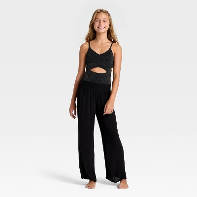 Art Class Girls' Solid Gauze Pants Swimsuit Cover-Up - art class™ Black L — фото 3