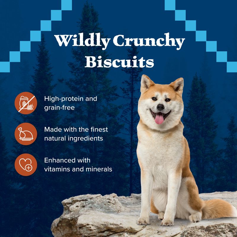 Blue Buffalo Wilderness 100% Grain-Free Biscuits Turkey Recipe Crunchy Dog Treats, 5 of 10