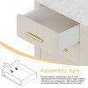 NicBex Modern Nightstand with Marbling Stickers Top,Night Stand with Drawers,Side Table with Metal Legs,Stylish End Table for Bedroom,Living Room - 3 of 4