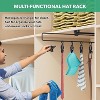 Closet Hat Rack with 20 Clips, Sliding Organizer for Caps, Beanies & Sun Hats, 2 Pack Hanging Storage for Closet Rods, Black - 3 of 4