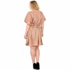 LA LEELA Women's House Daily Routine Evening Wear Vacation Casual Dailywear Holiday Loose House Dress Caftan Mini Loungewear Tunics 2X-3X Beige, Solid - 2 of 4