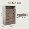 GustoWave 5 Drawer Wooden Dresser for Home, Chest of Drawers with LED Lights, Modern Versatile Storage Organizer Nightstand - 2 of 4