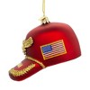 Kurt Adler Noble Gems Glass Ornament for Christmas Tree, Veteran's Hat - 2 of 3