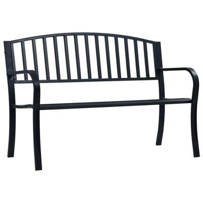 vidaXL Patio Bench Black 47.2 in. Steel