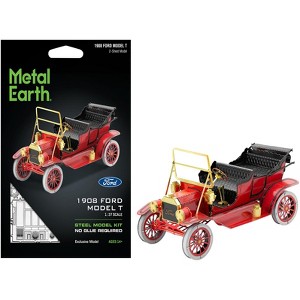 Model Kit 1908 Ford Model T Red (Moderate Difficulty) Steel Model by Metal Earth - 1 of 4