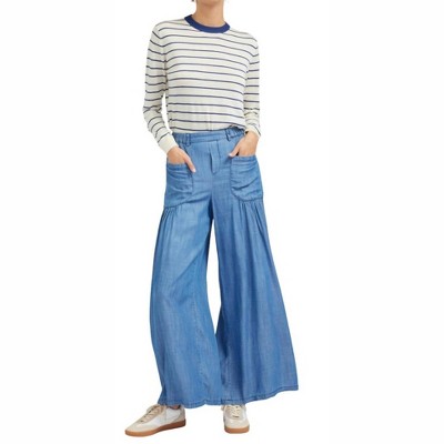 Women's Chambray Ruffle Hem Pants - current air