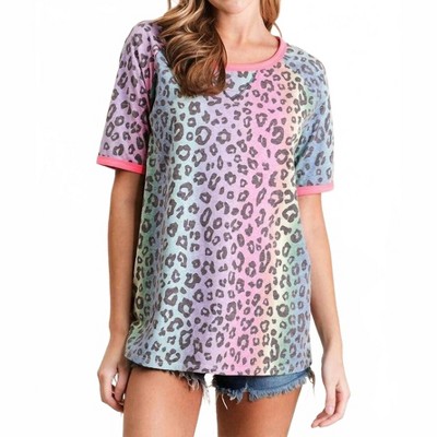 Women's Leopard Raglan Sleeve Top - BiBi