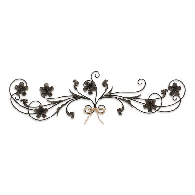 Cheung's Franziska Black & Gray Flower Metal Door Topper