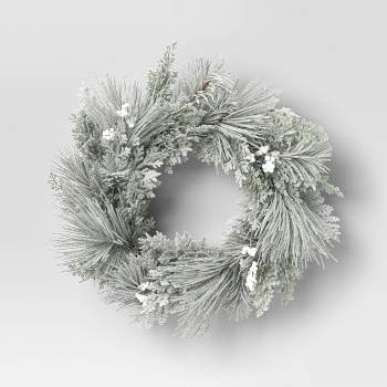 Heavy Flocked Christmas Wreath - Threshold™