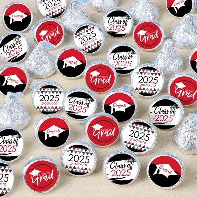Big Dot of Happiness Red Grad - Best is Yet to Come - 2025 Red Graduation Party Small Round Candy Stickers - Party Favor Labels - 324 Count