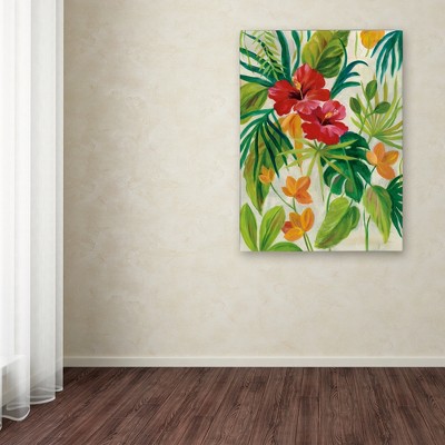 Tropical Green and Red Canvas Art for Kids, 20x25