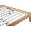 MATEERTY Queen Size Rubber Wooden, Solid Wooden Bed With Rattan Headboard Ebhanced by Support Feet Beige - 4 of 4