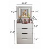 Vanity Desk with Plip Top Mirror, Hidden Cushioned Chair, 3 Drawers, Compact Vanity, Visible Glass Desktop, Small Make Up Vanity Set White - 4 of 4