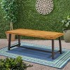 Outdoor Acacia Wood Dining Table, Rectangular Patio Table with Finish for Backyard, Garden, Deck or Porch Gatherings-The Pop Home - 3 of 4
