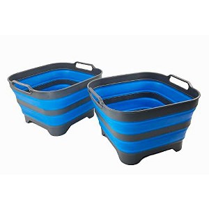 SAMMART 10L (2.6 gallons) Collapsible Plastic Washing Tub with Draining Plug - 1 of 4